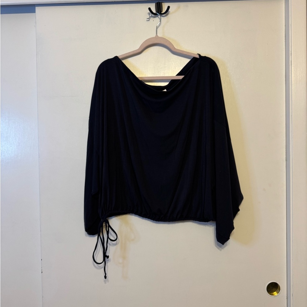 Athleta Black Drape Blouse